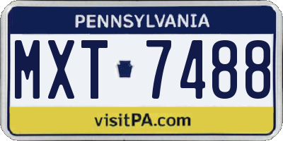 PA license plate MXT7488