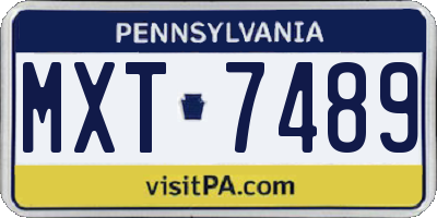 PA license plate MXT7489