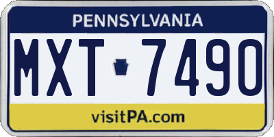 PA license plate MXT7490