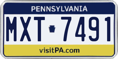 PA license plate MXT7491