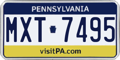 PA license plate MXT7495