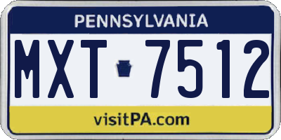PA license plate MXT7512