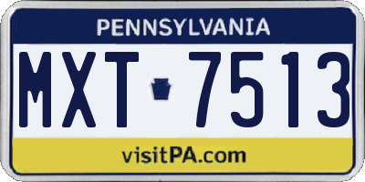 PA license plate MXT7513