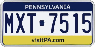 PA license plate MXT7515