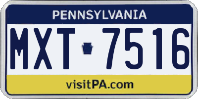 PA license plate MXT7516