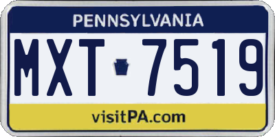 PA license plate MXT7519