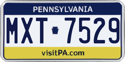 PA license plate MXT7529