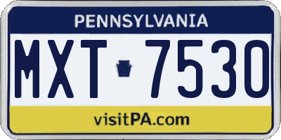 PA license plate MXT7530