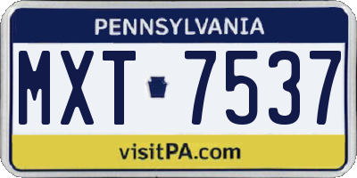 PA license plate MXT7537