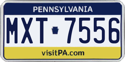 PA license plate MXT7556