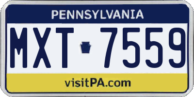PA license plate MXT7559