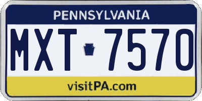 PA license plate MXT7570