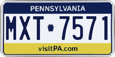 PA license plate MXT7571