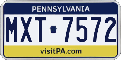 PA license plate MXT7572