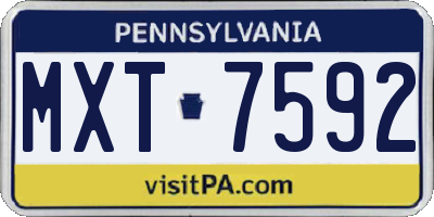 PA license plate MXT7592