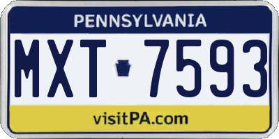 PA license plate MXT7593