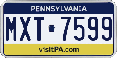 PA license plate MXT7599