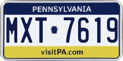 PA license plate MXT7619