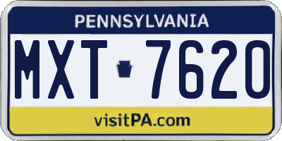 PA license plate MXT7620