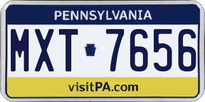 PA license plate MXT7656