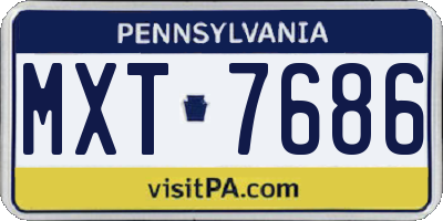 PA license plate MXT7686