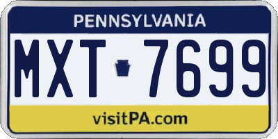 PA license plate MXT7699