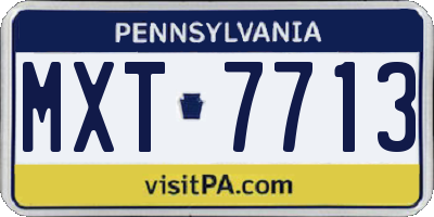 PA license plate MXT7713