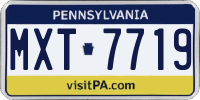 PA license plate MXT7719