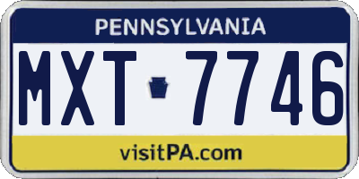 PA license plate MXT7746