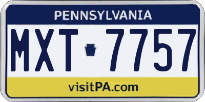 PA license plate MXT7757