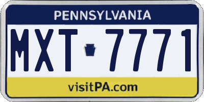 PA license plate MXT7771