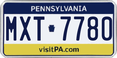 PA license plate MXT7780