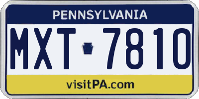 PA license plate MXT7810