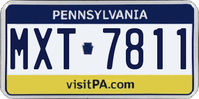 PA license plate MXT7811