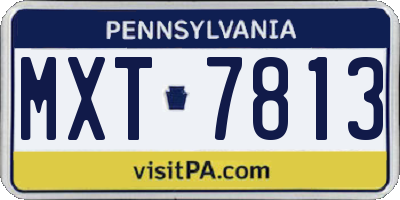 PA license plate MXT7813