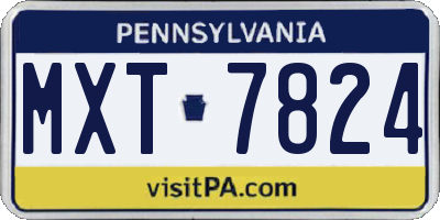 PA license plate MXT7824