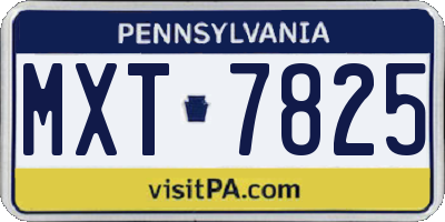 PA license plate MXT7825