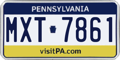 PA license plate MXT7861