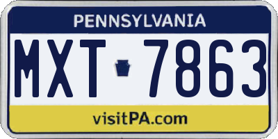 PA license plate MXT7863