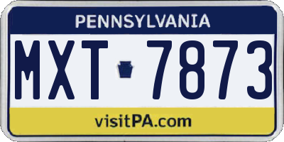PA license plate MXT7873