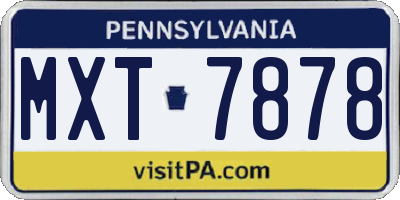 PA license plate MXT7878