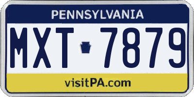 PA license plate MXT7879