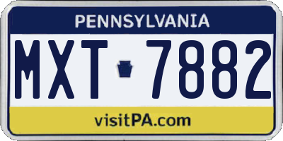 PA license plate MXT7882