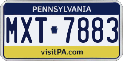 PA license plate MXT7883