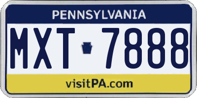 PA license plate MXT7888