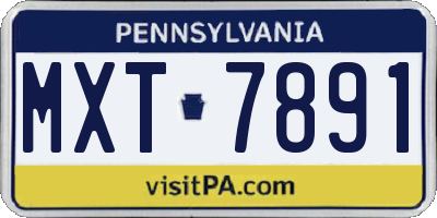 PA license plate MXT7891