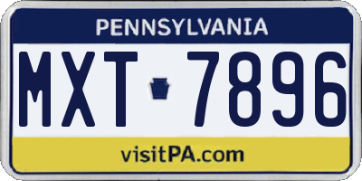 PA license plate MXT7896