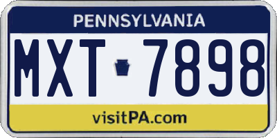 PA license plate MXT7898