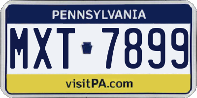 PA license plate MXT7899