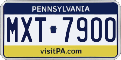 PA license plate MXT7900